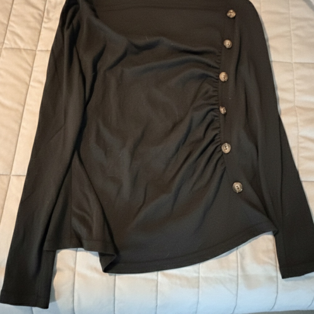 Black Button-Up Top